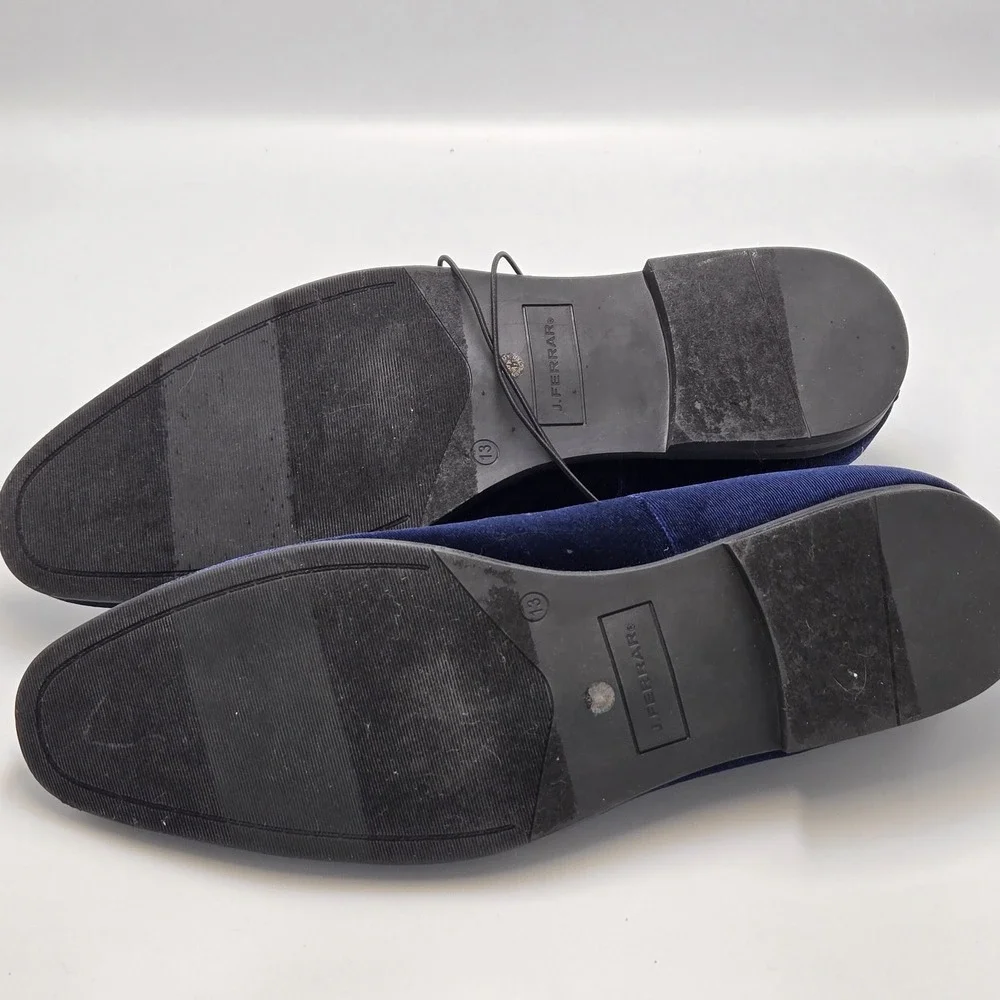 JF J Ferrar Kendrick Mens 13M Navy Dress Shoes Velvet Slip On‎